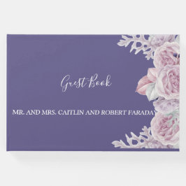 Modern chique Lijst paarse Bloemen Gastenboek