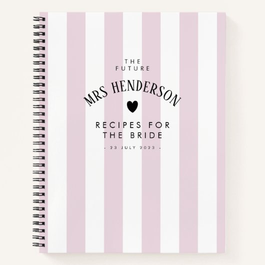 Modern chique Lila streep Vrijgezellenfeest cadeau Notitieboek (Voorkant)