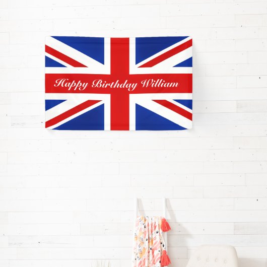 Modern chique Londen Verenigd Koninkrijk unie jack Spandoek (Insitu)