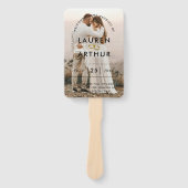 Modern chique minimale foto bruiloft ceremonie pro handwaaier (Voorkant)