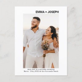 Modern chique minimale net getrouwd foto bruiloft  aankondigingskaart