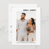 Modern chique minimale net getrouwd foto bruiloft  aankondigingskaart (Voorkant / Achterkant)