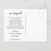 Modern chique minimale net getrouwd foto bruiloft  aankondigingskaart (Achterkant)