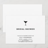 Modern chique minimalistisch cocktail vrijgezellen kaart (Voorkant / Achterkant)