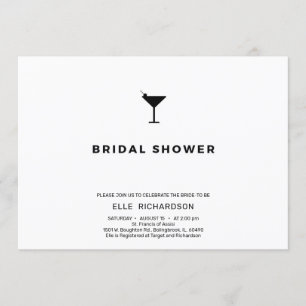 Modern chique minimalistisch cocktail vrijgezellen kaart