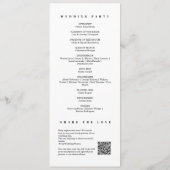 Modern chique minimalistisch monogram QR-code brui Programmakaart (Achterkant)