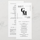 Modern chique minimalistisch monogram QR-code brui Programmakaart (Voorkant / Achterkant)