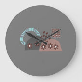 Modern chique monogram rond boho grote klok (Voorkant)