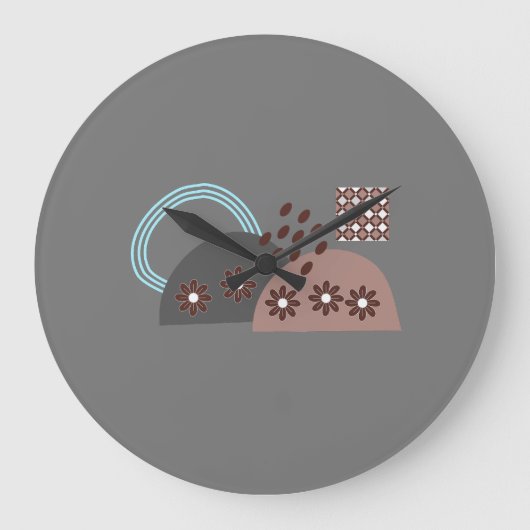 Modern chique monogram rond boho grote klok (Voorkant)