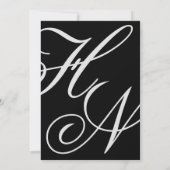 Modern Chique Monogram Zwart-wit Bruiloft Kaart (Achterkant)