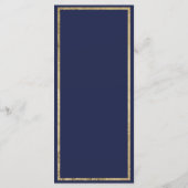 Modern chique navy blauw faux goud glam Programma Programmakaart (Achterkant)