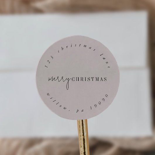 Modern chique neutraal circulair retouradres ronde sticker