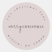 Modern chique neutraal circulair retouradres ronde sticker (Voorkant)