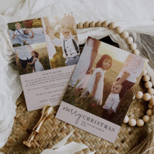 Modern Chique Neutraal Kerstmis Fotojaar in de Rev