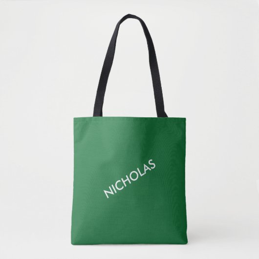 Modern chique noem het gepersonaliseerd groen tote bag (Voorkant)