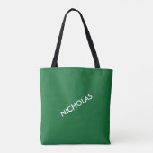Modern chique noem het gepersonaliseerd groen tote bag (Achterkant)