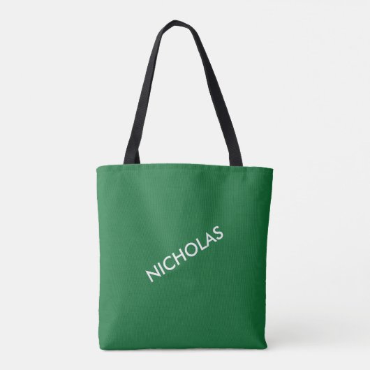 Modern chique noem het gepersonaliseerd groen tote bag (Achterkant)