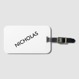 Modern chique noem het gepersonaliseerd wit bagagelabel