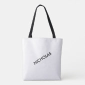 Modern chique noem het gepersonaliseerd wit tote bag (Achterkant)