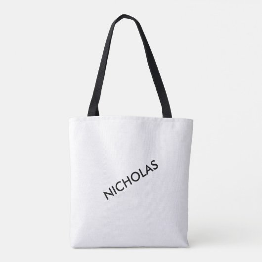 Modern chique noem het gepersonaliseerd wit tote bag (Achterkant)