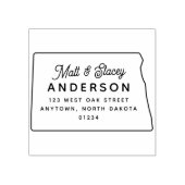 Modern Chique NORTH DAKOTA State Retouradres Rubberstempel (Afrduk)