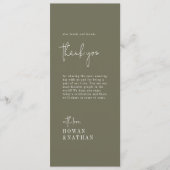 Modern chique olijfgroen dank u tafel Kaarten (Voorkant)