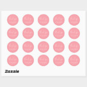 Modern Chique Pastel Roze Bruiloft Dank u Script Ronde Sticker (Vel)
