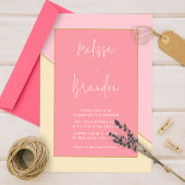 Modern chique pastel roze crème gouden script brui kaart