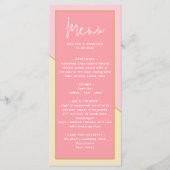 Modern chique pastel roze goud & script bruiloft menu (Voorkant)