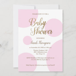 Modern chique polka dot roze gouden Baby shower Kaart