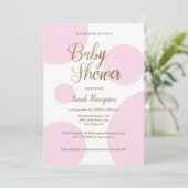 Modern chique polka dot roze gouden Baby shower Kaart (Staand voorkant)