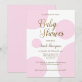 Modern chique polka dot roze gouden Baby shower Kaart (Voorkant / Achterkant)