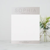 Modern chique professionele lichtgevend zilver custom briefhoofd (Staand voorkant)