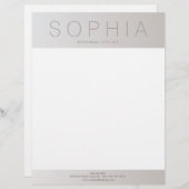 Modern chique professionele lichtgevend zilver custom briefhoofd (Voorkant / Achterkant)