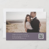 Modern chique pruim Paarse fotocollage Save The Date (Achterkant)