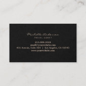 Modern chique reisagent Wereldkaart Gold glitter Visitekaartje (Achterkant)