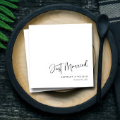 Modern chique romantisch script net getrouwd bruil servet