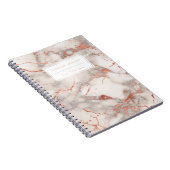 Modern chique roos goudmarmer notitieboek (Rechterzijde)