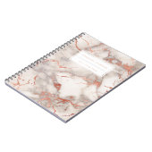 Modern chique roos goudmarmer notitieboek (Linkerzijde)