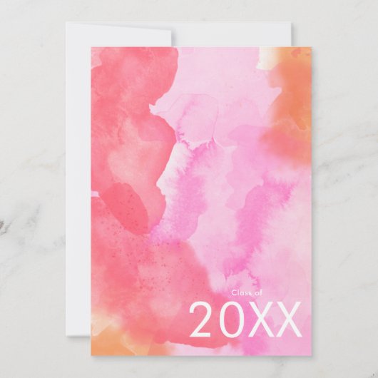 Modern chique roze en Oranje afstudeerfeest Kaart (Achterkant)
