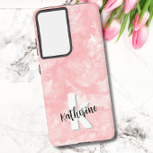 Modern chique roze Waterverf Initialen Monogram Samsung Galaxy Hoesje