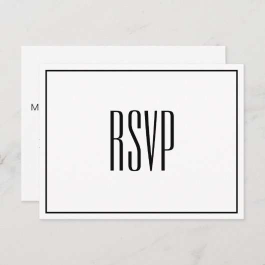 Modern chique RSVP-Briefkaart Briefkaart (Voorkant / Achterkant)