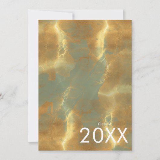 Modern Chique Sage Groen en Goud Graduation Party Kaart (Achterkant)
