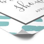 Modern chique script blauw Vrijgezellenfeest welko Poster (Hoek)