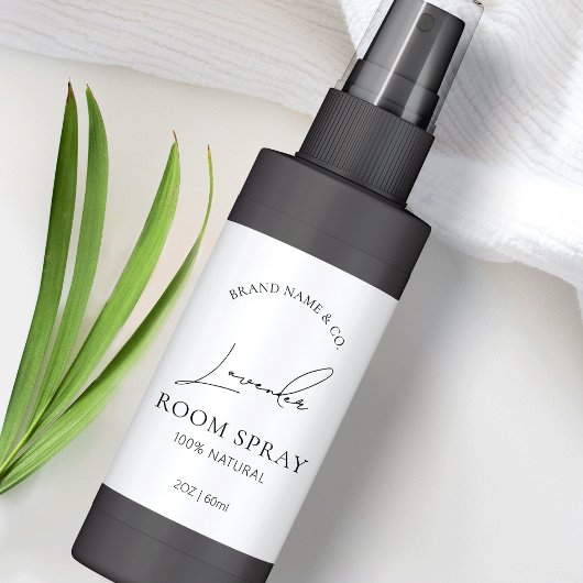 Modern chique script eenvoudige Logo kamer spuitfl Etiket