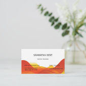 Modern chique sinaasappel en wit visitekaartje (Staand voorkant)