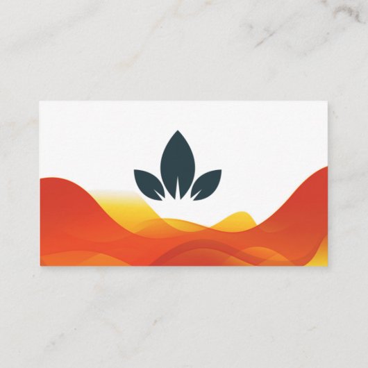 Modern chique sinaasappel en wit visitekaartje (Achterkant)