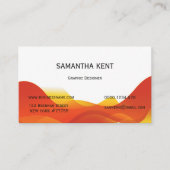 Modern chique sinaasappel en wit visitekaartje (Voorkant)