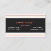 Modern chique Sinaasappel en zwart Visitekaartje (Voorkant)