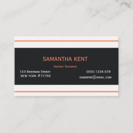 Modern chique Sinaasappel en zwart Visitekaartje